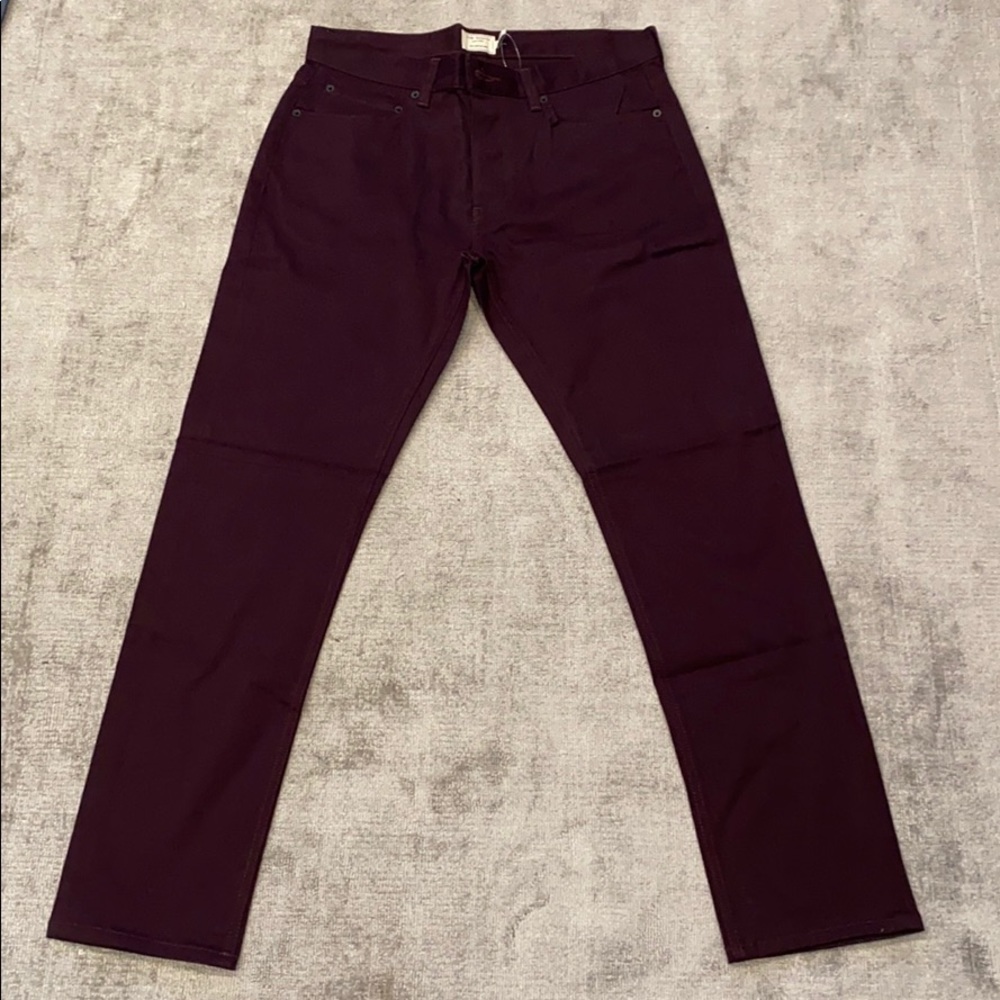 Club Monaco cotton sateen wine colored pants
